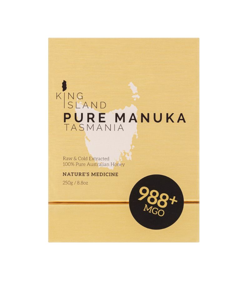 King_Island_Pure_Manuka_Honey_250g_MGO988_Australian_Made_Gift_Box_Front-View-2D