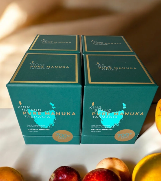 4 Pack of King Island Pure Manuka Honey 250g MGO 700+. SAVE 10% off RRP.