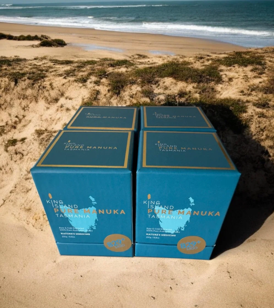 4 Pack of King Island Pure Manuka Honey 250g MGO 829+. SAVE 10% off RRP