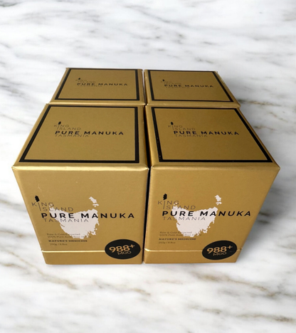 4 Pack of King Island Pure Manuka Honey 250g MGO 988+. SAVE 5% off RRP