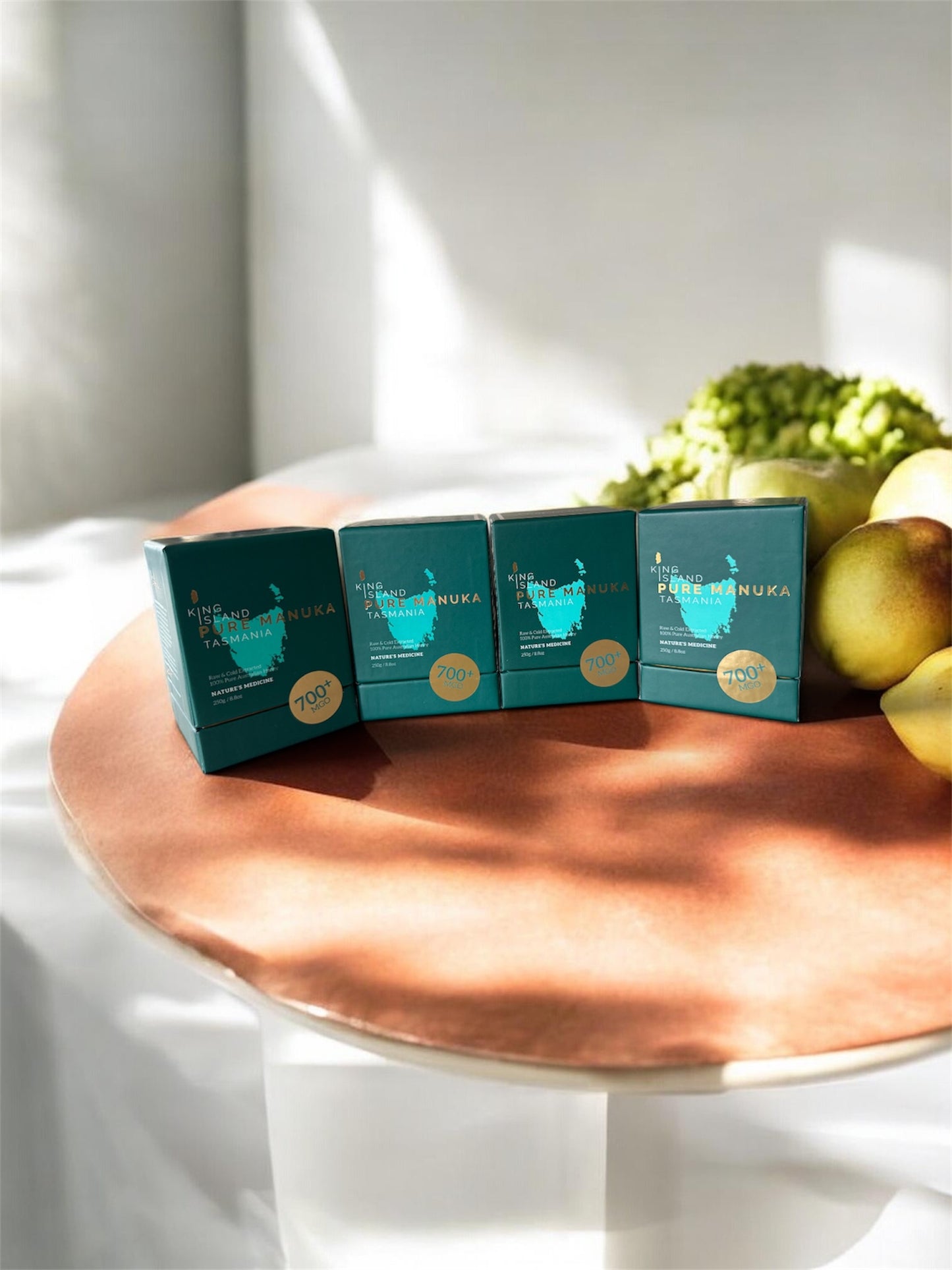 4 Pack of King Island Pure Manuka Honey 250g MGO 700+. SAVE 10% off RRP.