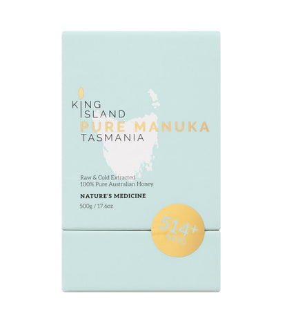 King Island Pure Manuka Honey 500g MGO 514 Gift Box Front